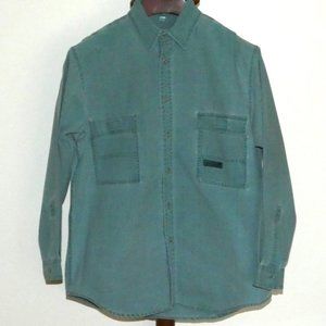 Columbia Sportswear Long Sleeve Button Front Blue-Green Shirt
